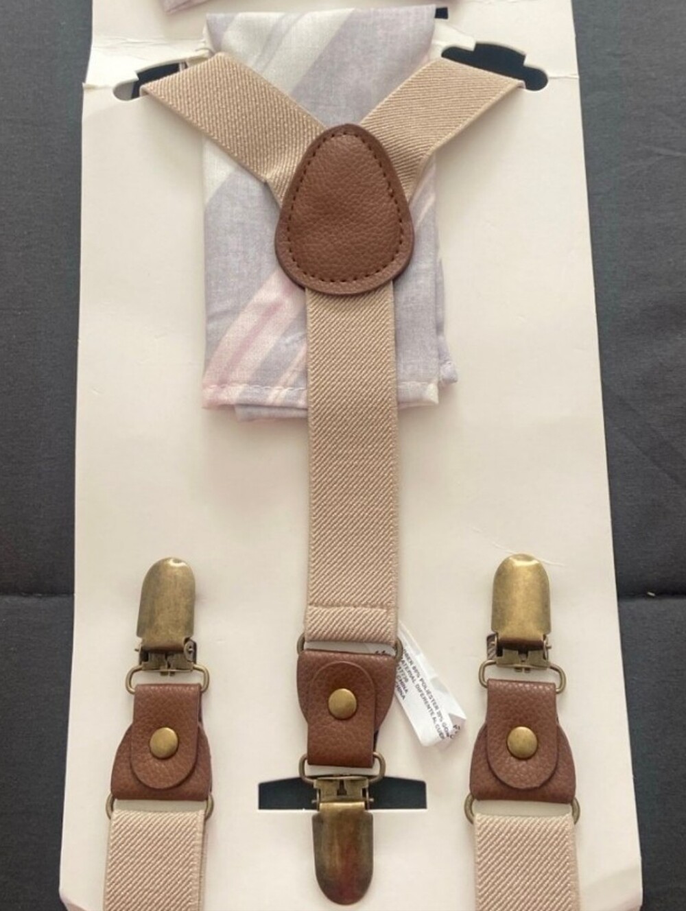 Toddler's Suspenders & Handkerchief Set - Tan - Cat & Jack